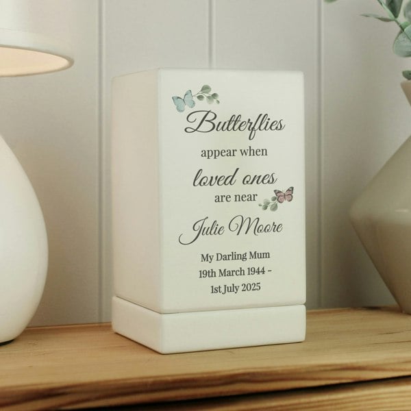 Personalised Memento Company Personalised Butterflies Appear Small Wooden Urn