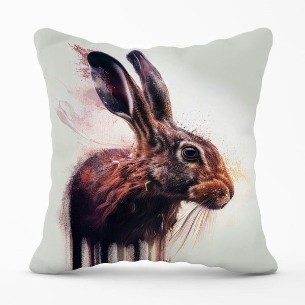 Warren Reed Hare Face Splashart Cushions