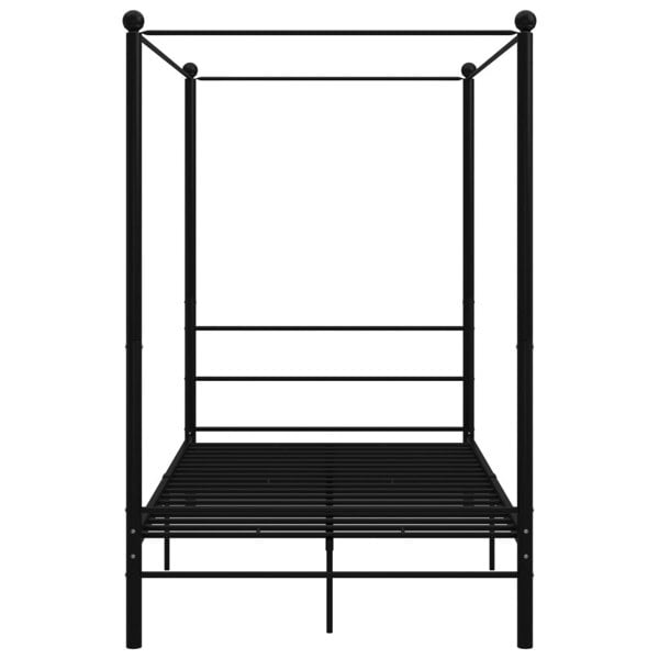 Berkfield Canopy Bed Frame Black Metal 140x200 cm