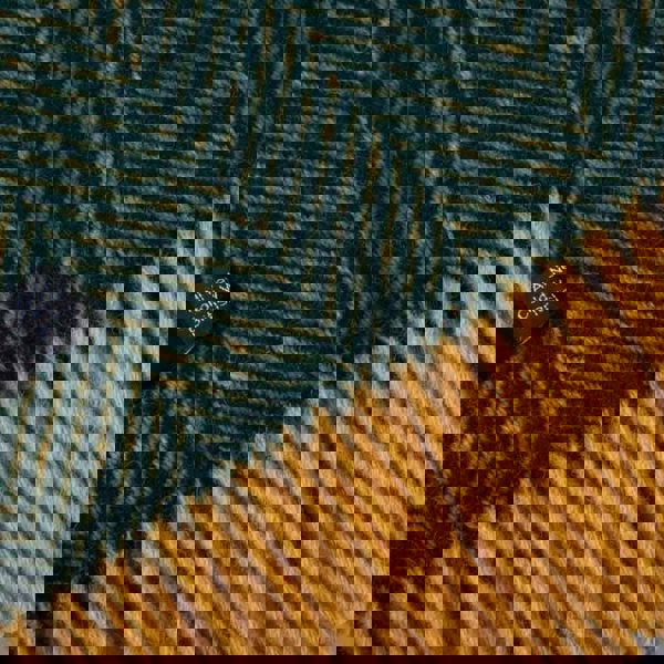 Evening Tales - Pure New Wool Blanket - Traditional Herringbone - Racing Green & Toffee - Heating & Plumbing London - Throw