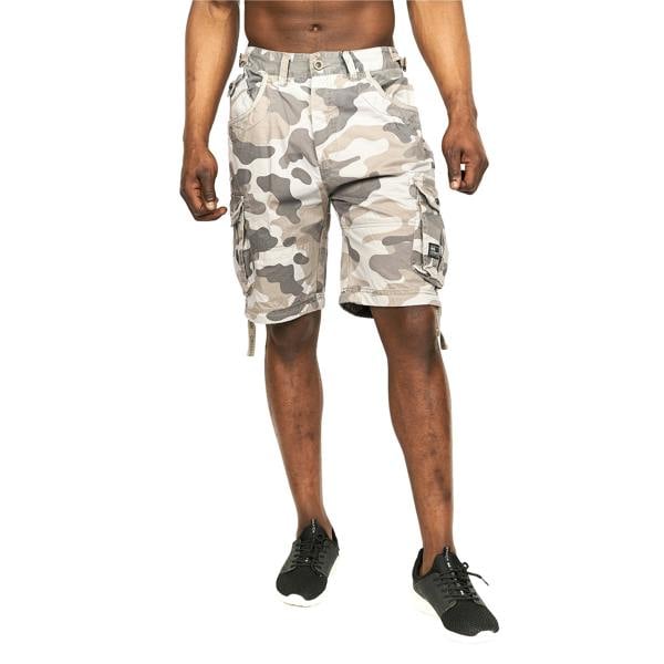 Crosshatch Mens Jimster Camo Cargo Shorts - Charcoal - 