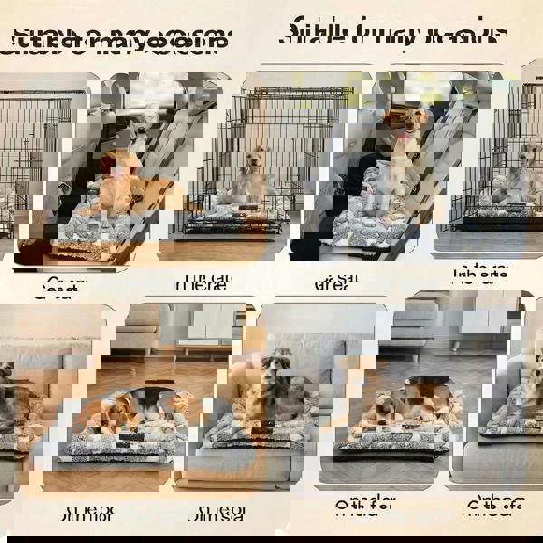 Skylos Dog Bed Arctic Fleece Soft Pet Cat Cushion Large Dog Puppy Crate Mat