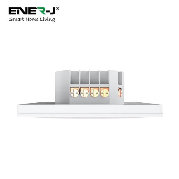 ENER-J EnerJ 2 Gang Smart WiFi Push Button Light Switch White, No Neutral Required, LED Indicator, App & Voice Control (Alexa, Google, Siri)