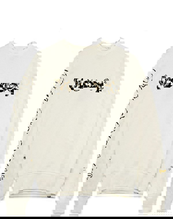 Money Sig Line Cheetah Crew Sweat White