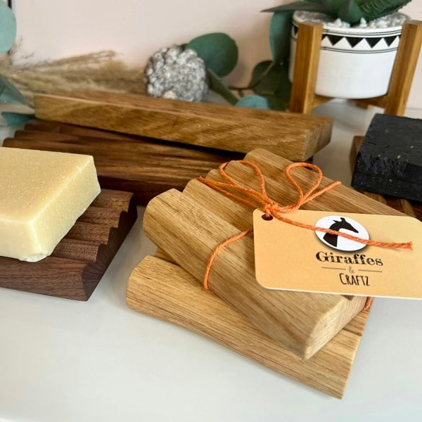 Giraffes & Craftz Oak Soap Dish