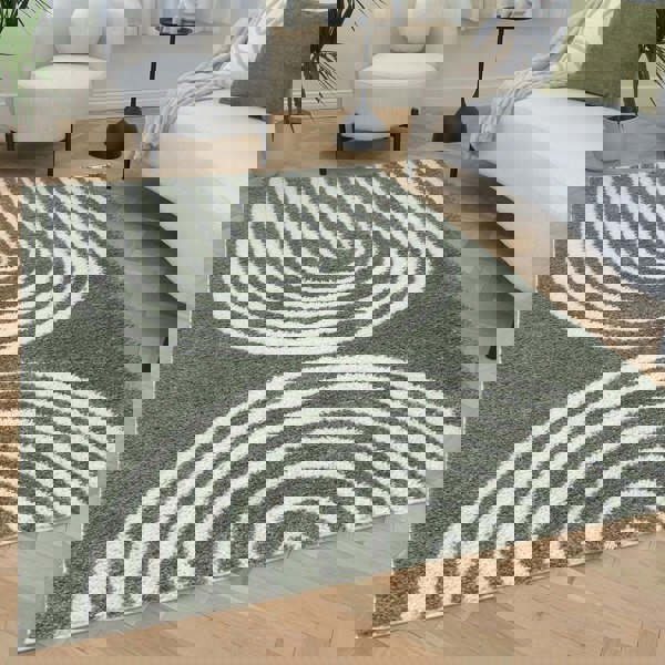 Moodi Shaggy Green rug, scandinavian design, soft pile | THE RUGS