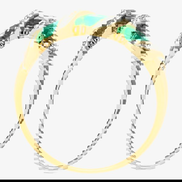 T. H. Baker 9ct Yellow Gold Emerald Swirl Half Eternity Ring PR06270Y EM