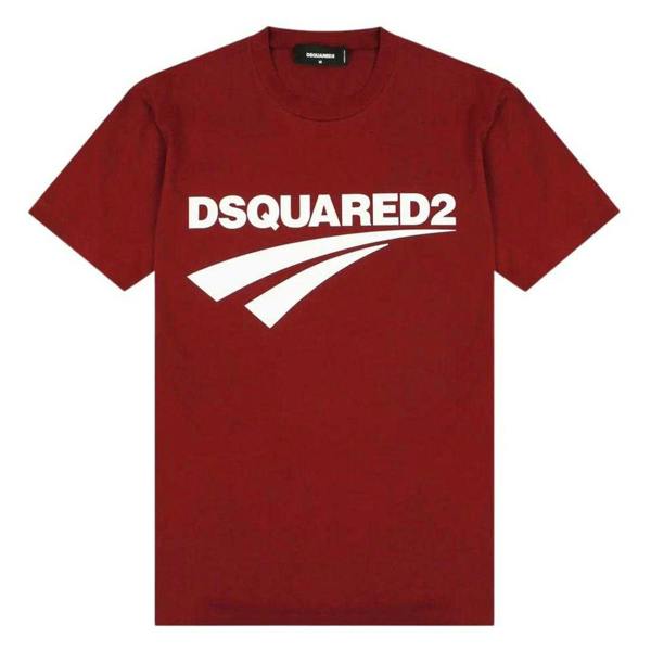 DSquared2 Unisex Adult Logo Skinny T-Shirt - Burgundy - 