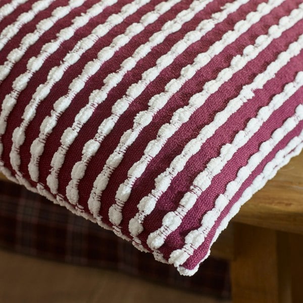 Catherine Lansfield Stab Stitch Cushion Plum