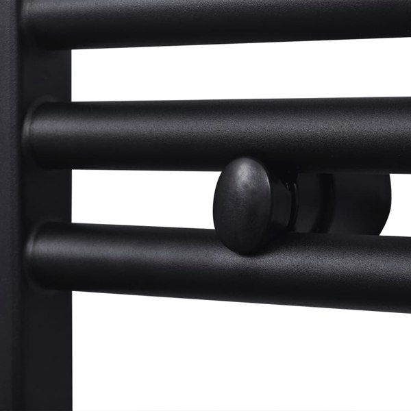 Berkfield Black Bathroom Central Heating Towel Rail Radiator Curve 480x480mm