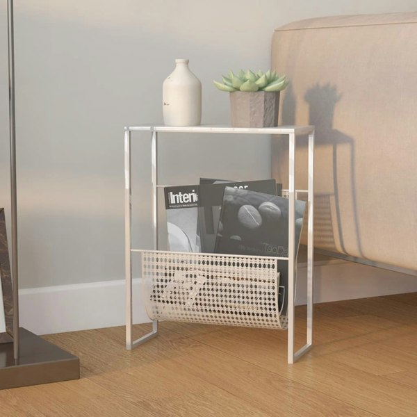 Berkfield Magazine Rack Silver 35x15x45 cm Steel