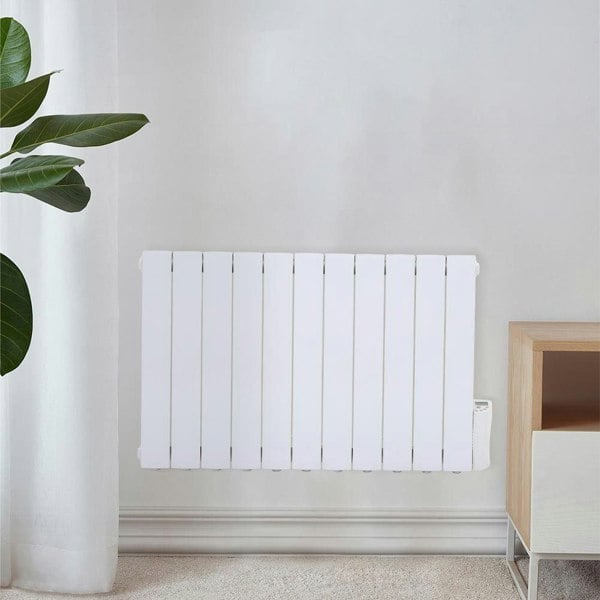 2000W Oil Filled Electric Radiator Heater Wall Mounted or Portable with LCD Thermostat Space Heaters Living and Home