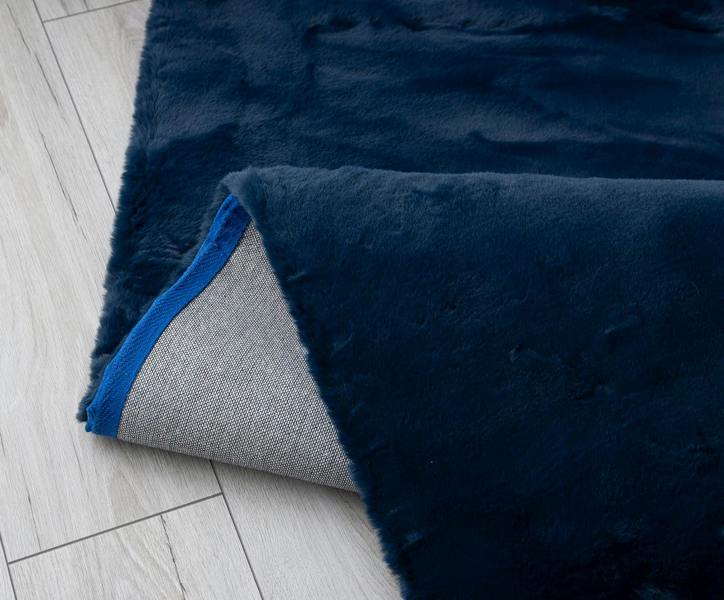 A.Unique Home Luxury Faux Fur Rabbit Rug - 1200GSM - Navy - (160x200cm)