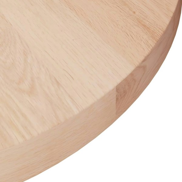 Berkfield Round Table Top �_�”�_50x2,5 cm Untreated Solid Wood Oak