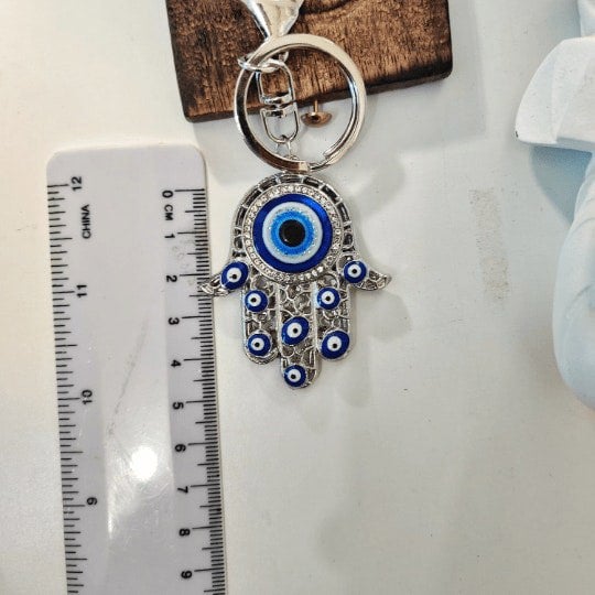 The Colourful Aura Large Hamsa Fatima Hand Turkish Protection Evil Eye Nazar mal de ojo Keychain