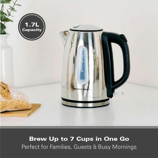 Hamilton Beach Rise Stainless Steel 1.7L Kettle - Polished