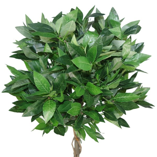 Leaf Pair of 90cm (3ft) Twisted Stem Artificial Topiary Bay Laurel Ball Trees