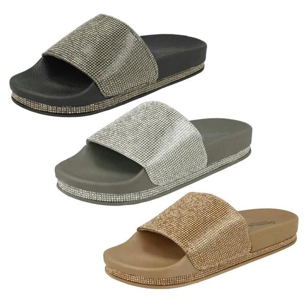 Savannah Ladies Savannah Diamante Slider Mules
