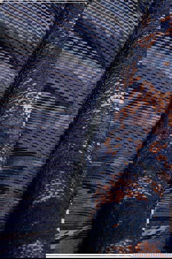 One Shoulder Fan Pleat Frill Corset Top - Navy Blue T232