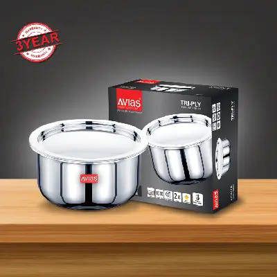 SS Utensils - Riara 3 Ply Tope with SS Lid 20cm
