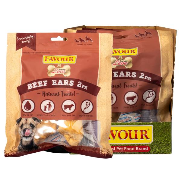 Favour Beef Ears 2 Pack Dog Treats
