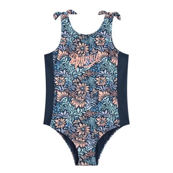 Animal Childrens/Kids Vacation Floral One Piece Swimsuit - Navy - 