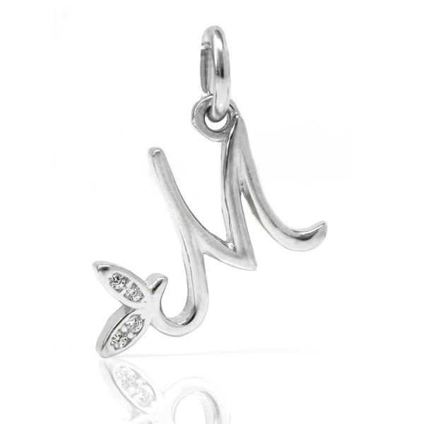 Say It With Winged Initial Charm - Sterling Silver