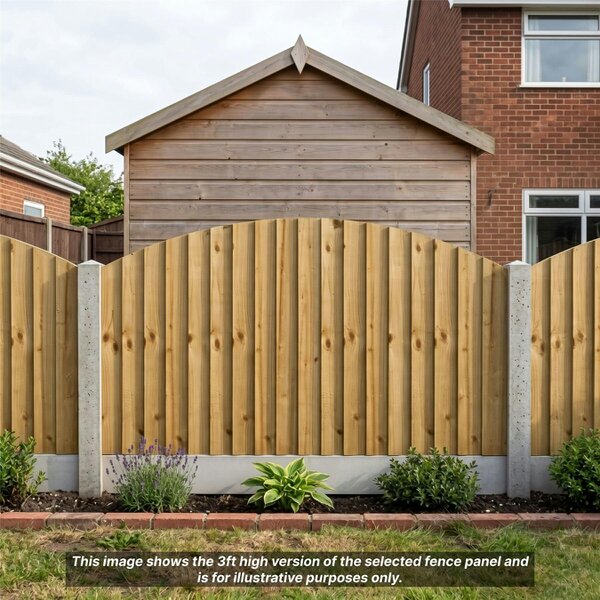 Premier Garden Supplies Dome Top Feather Edge Semi-Braced Fence Panel - Wood - Pressure Treated (Tanalised)