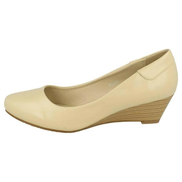 Spot On Ladies Spot On Low Wedge Court Shoes