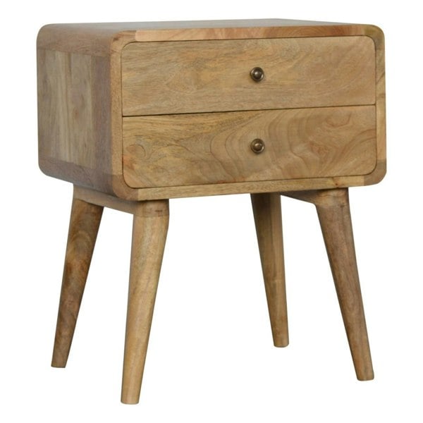 Artisan Furniture Solid Wood Curved Oak-ish Bedside