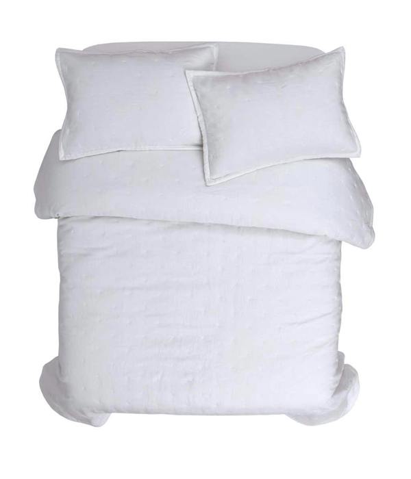 M.M Linen Laundered Linen White Bedspread Set