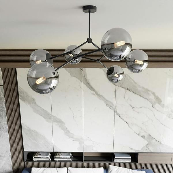 Emibig SPACE Ceiling lamp  6 x E14 Black with Graphite Shade
