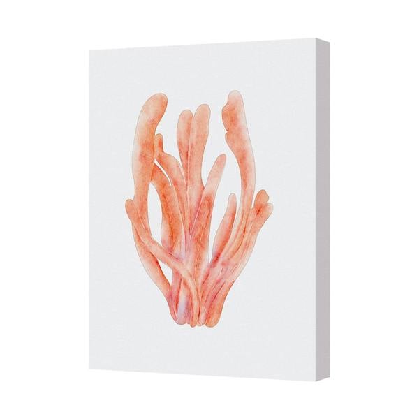 Benjamin Tate Design Watercolor Coral Hand Canvas Wall Art Abstract Coastal Decor