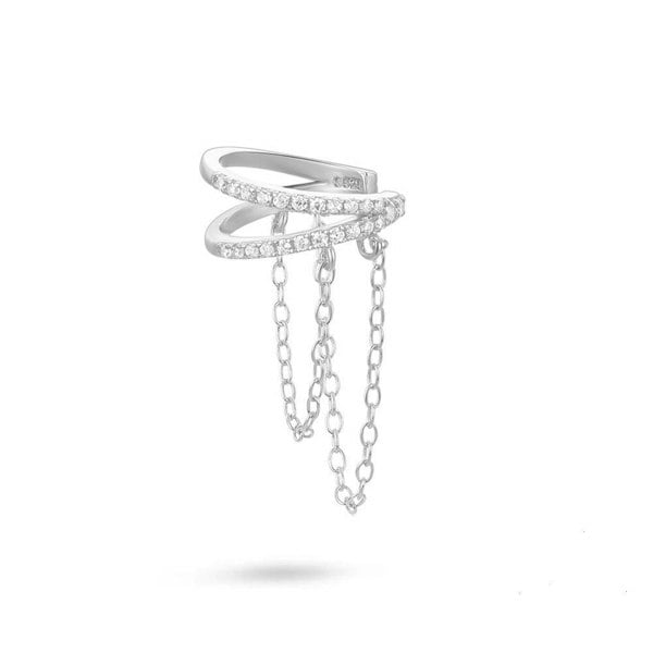 Gold Trip Double Chain Drop Ear Cuff