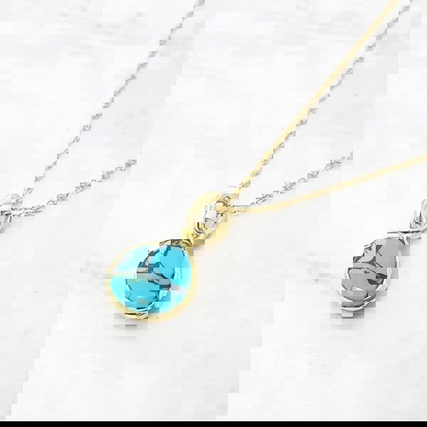 18ct Gold Vermeil Plated Tibetan Turquoise Necklace