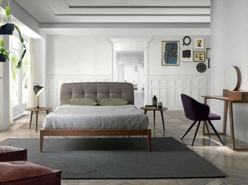 Angel Cerdá Grey Fabric Tufted Bed 7177