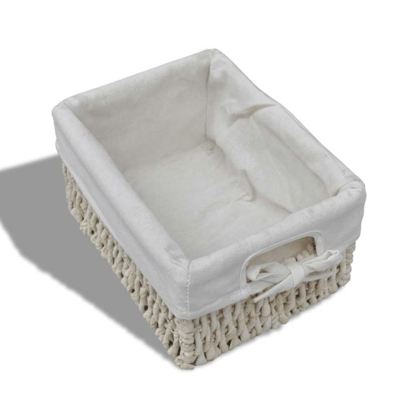 Berkfield Wooden Storage Rack 3 Weaving Baskets White