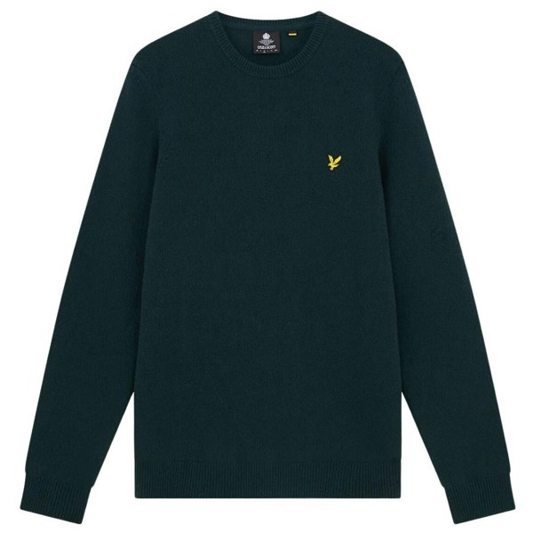 Lyle & Scott Crew Neck Lambswool Blend Jumper - Dark Green