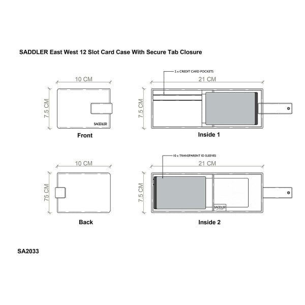 SADDLER Robyn Compact Leather Card Wallet – Handmade by Saddler | RFID Protected & Gift Boxed