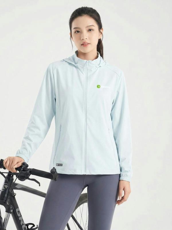 Anniou Hooded Athletic Jacket - Glacier Blue