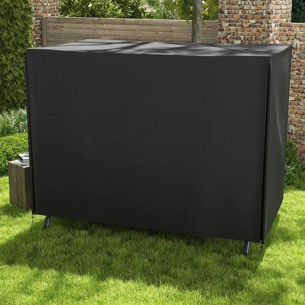 205 x 124cm Three-Seater Swing Chair Protective Cover Black
