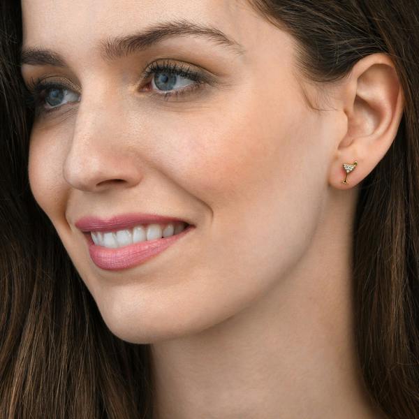 namana Gold Plated Cocktail Glass Stud Earrings for Women