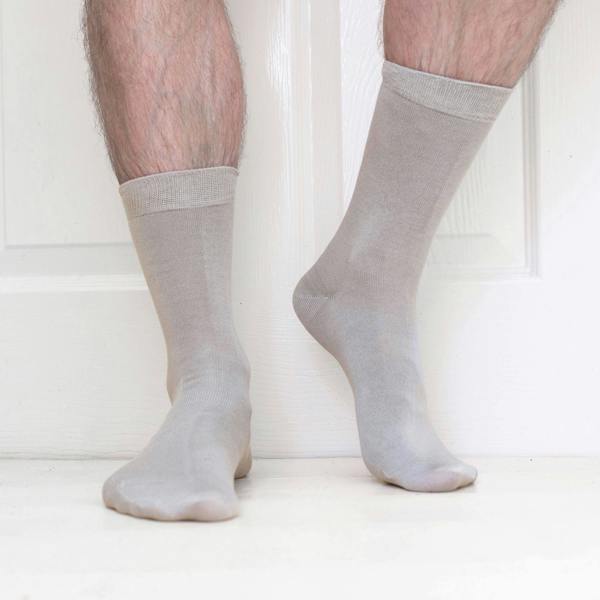 Jemsox Luxury Socks Multipack 3 Pairs / 5-Pairs Grey Plain Colour Men's Crew Socks Size 7-12