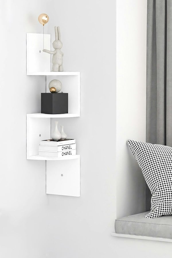 Living and Home 3 Tier Audrienne Corner Bookcase