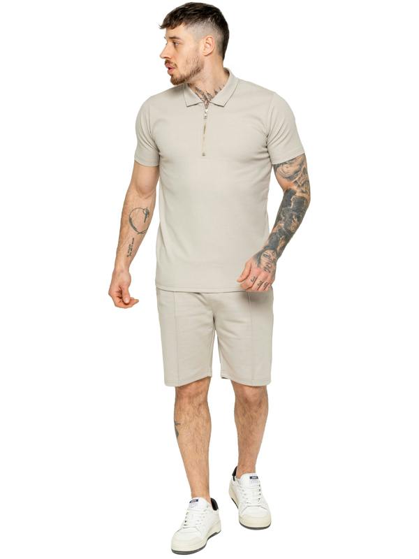Enzo | Mens Zip Up Polo Shirt