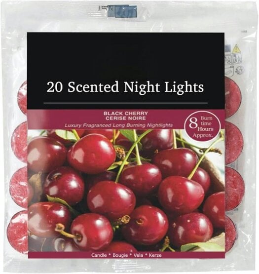 Baltus Black Cherry Scented Tealight Candles, Pack of 20, Up to 8 Hour Burn Time
