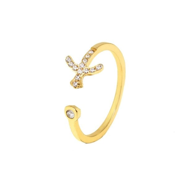 Say It With Sagittarius Ring with CZ Stones - Yellow Gold Plated