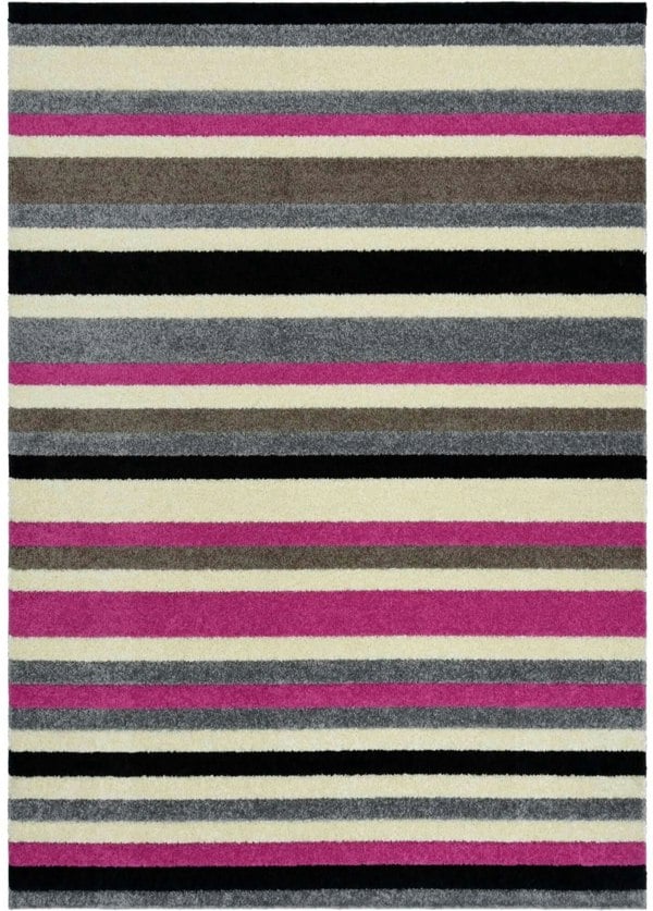 Linea Striped Pink Washable Rug – The Rugs