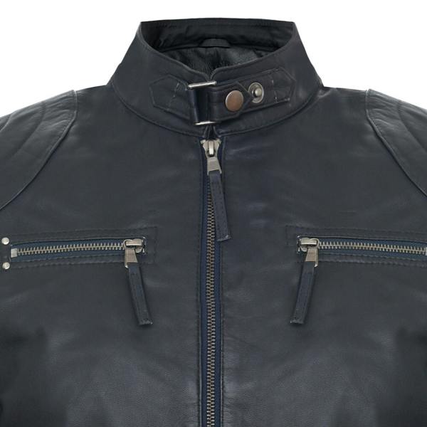 Infinity Leather Mens Leather Biker Vintage Zipped Racing Jacket