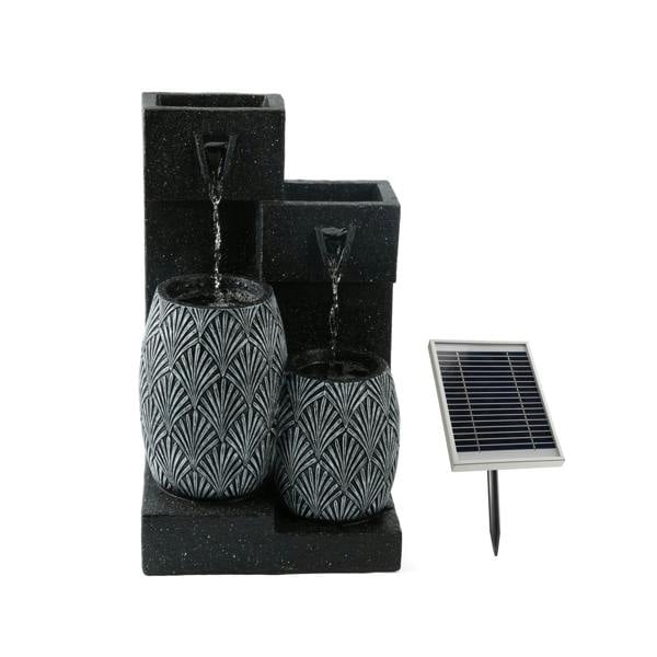 Gardenwize Solar Powered Vase Water Feature with Battery Backup & LED Light – Garden Fountain for Patio, Balcony, Decking & Outdoor Spaces